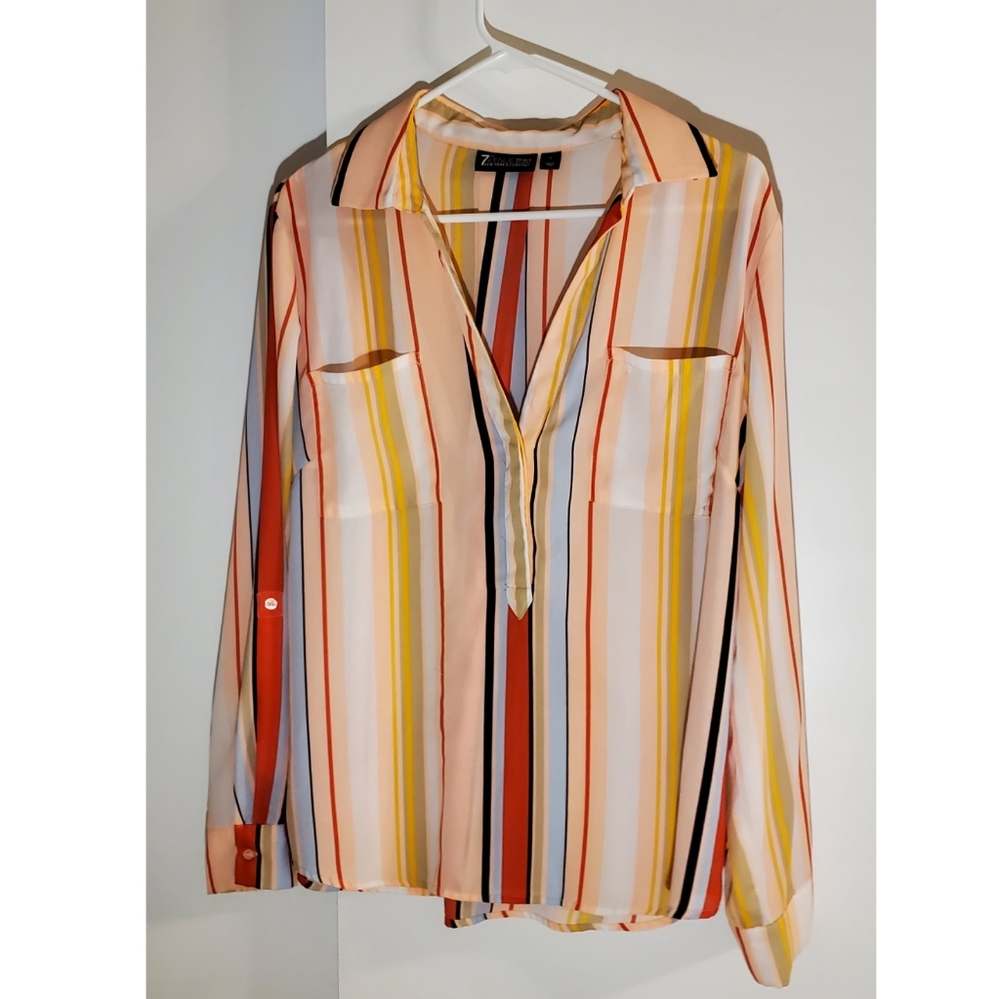orange stripe blouse